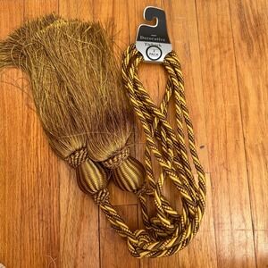 New Bundle of 3 2-packs Large Luxury Gold Twisted Tiebacks 26 in.‎